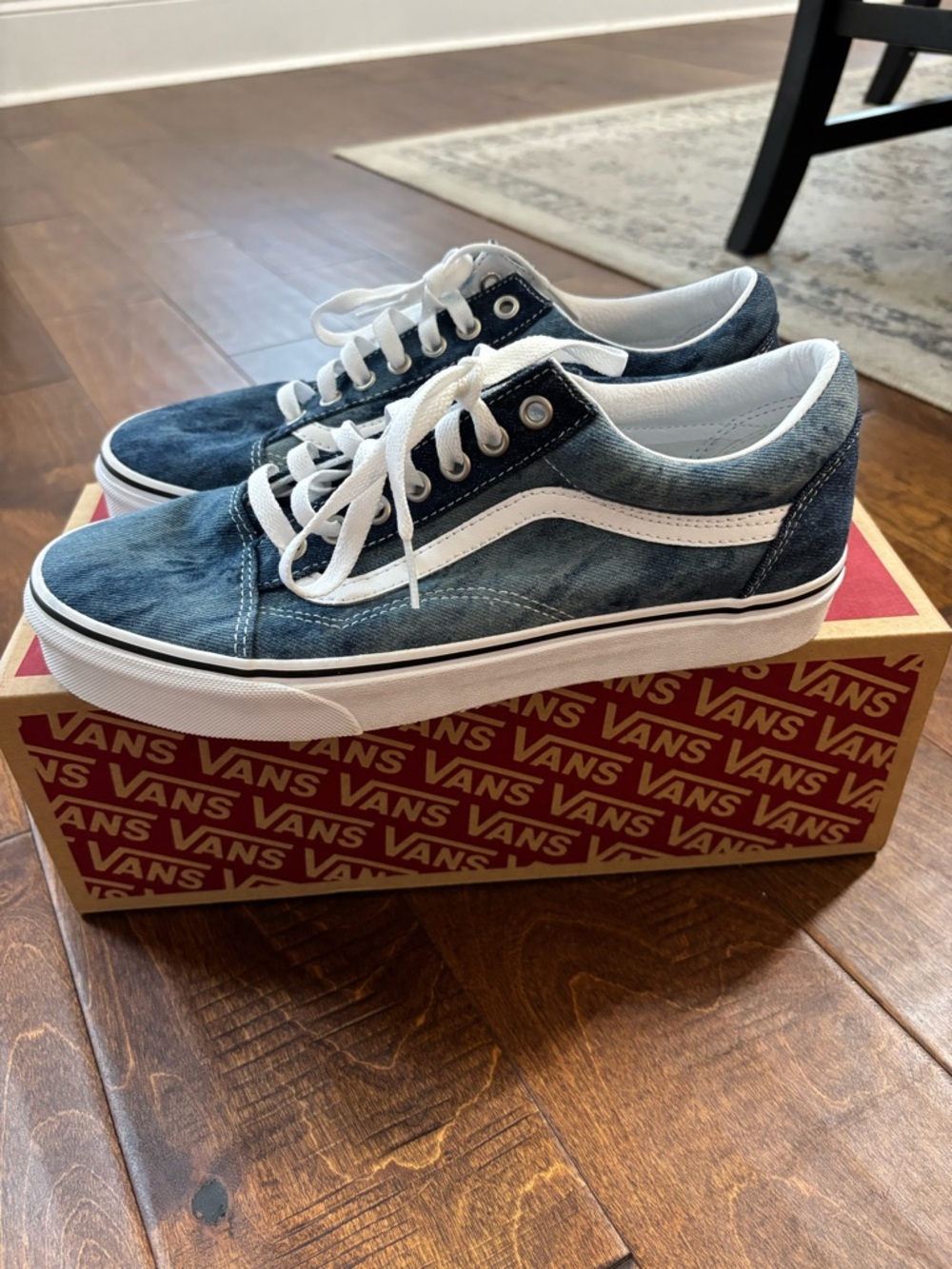 Vans Old Skool Blue Denim with White Stripe Sneakers